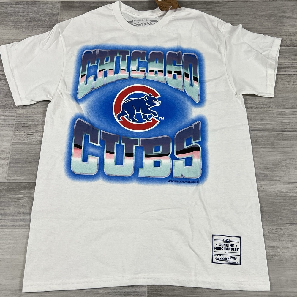 Mitchell & Ness Chicago Cubs MLB Baseball‎ White Tee Men's Size Medium NWT
